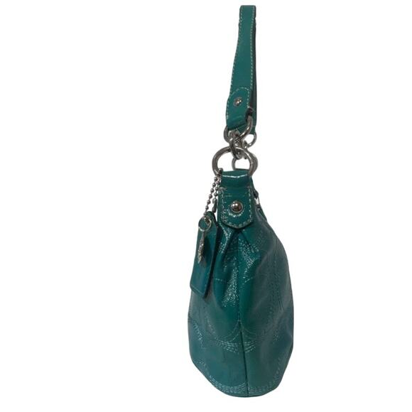 Coach F19282 Teal Patent Leather Shoulder Bag Authenticated - Picture 6 of 6